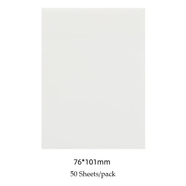 50 sheets of clear, waterproof sticky notepads