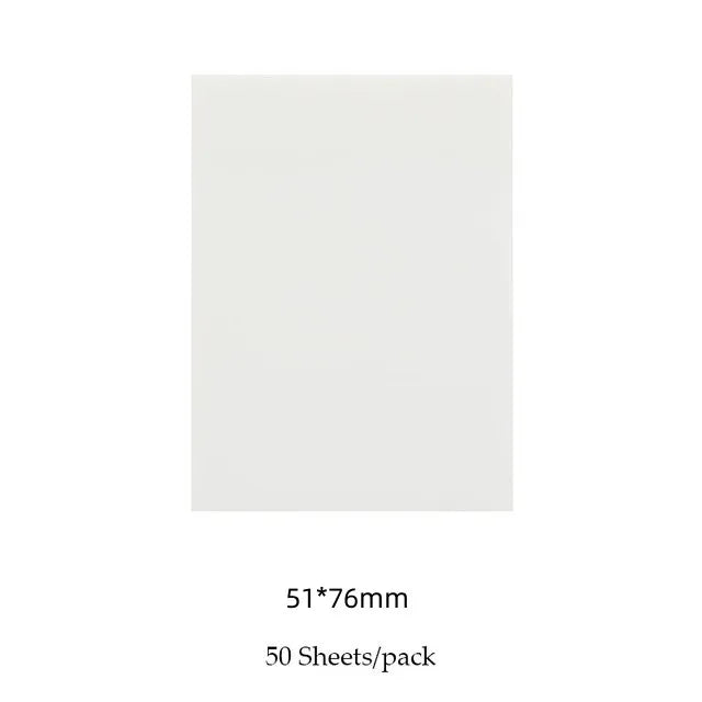 50 sheets of clear, waterproof sticky notepads