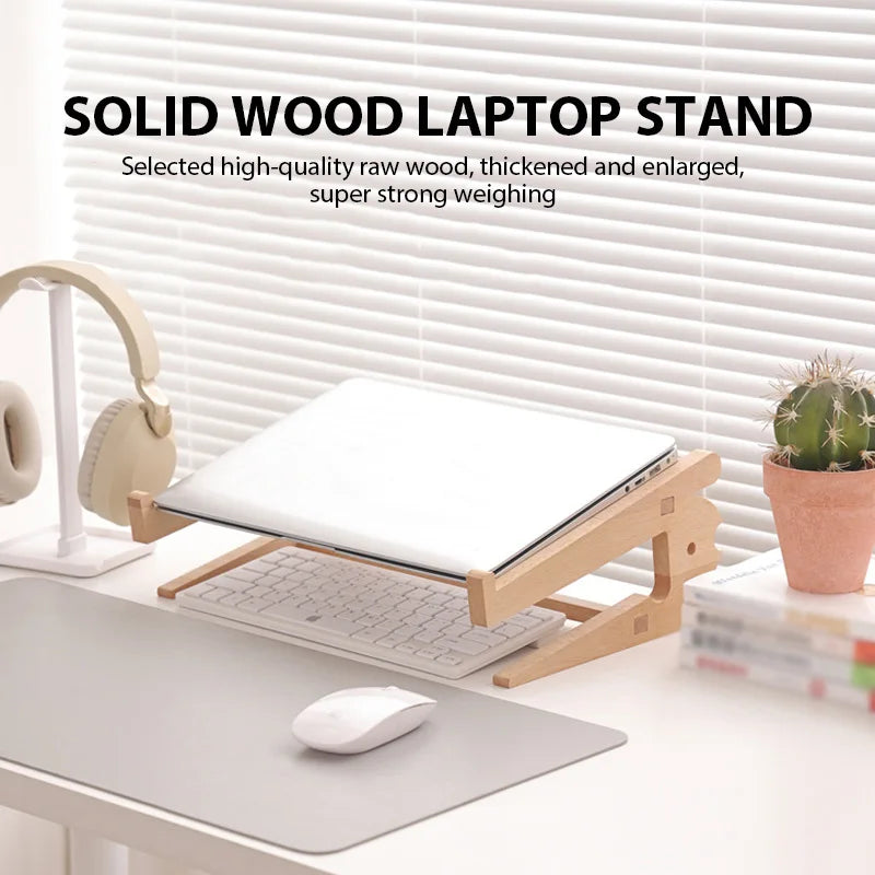 Solid wood laptop stand