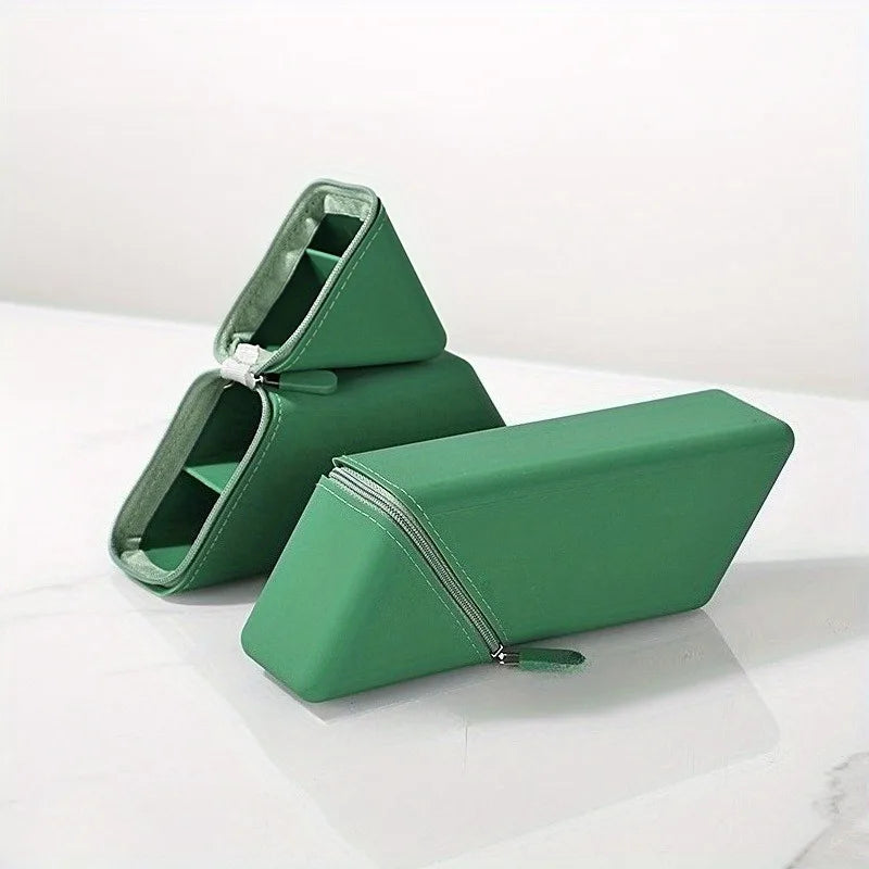 Foldable silicone pen holder