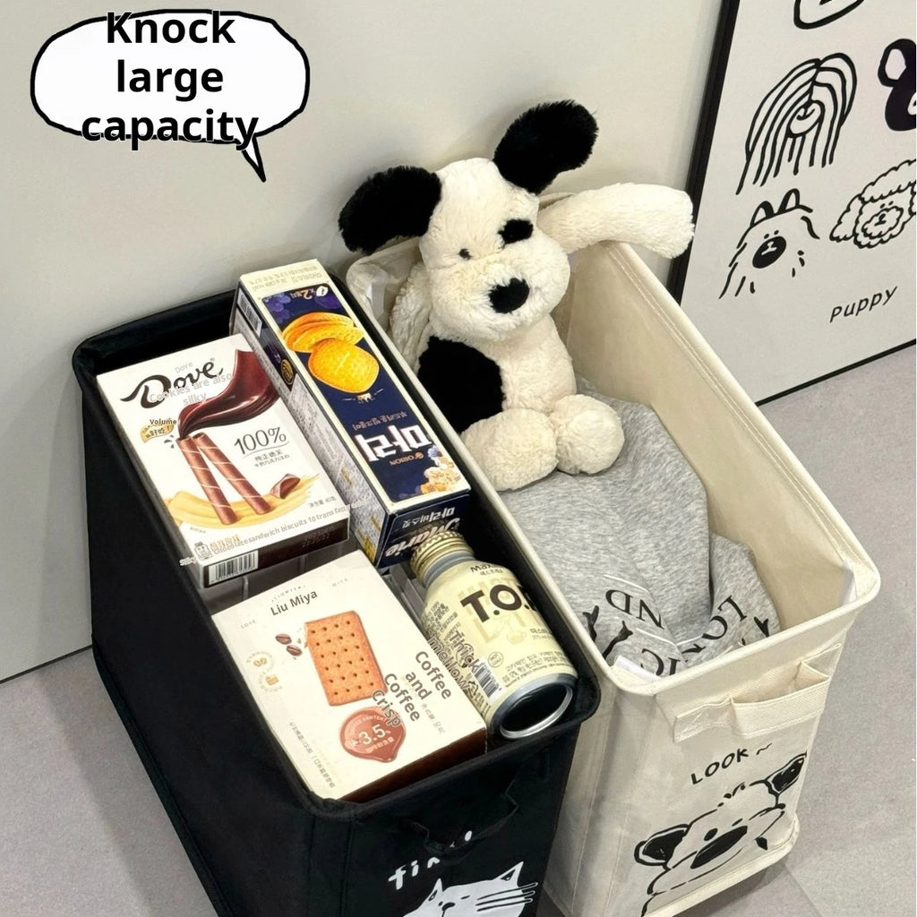 Foldable storage cart with wheels, under-desk organizer