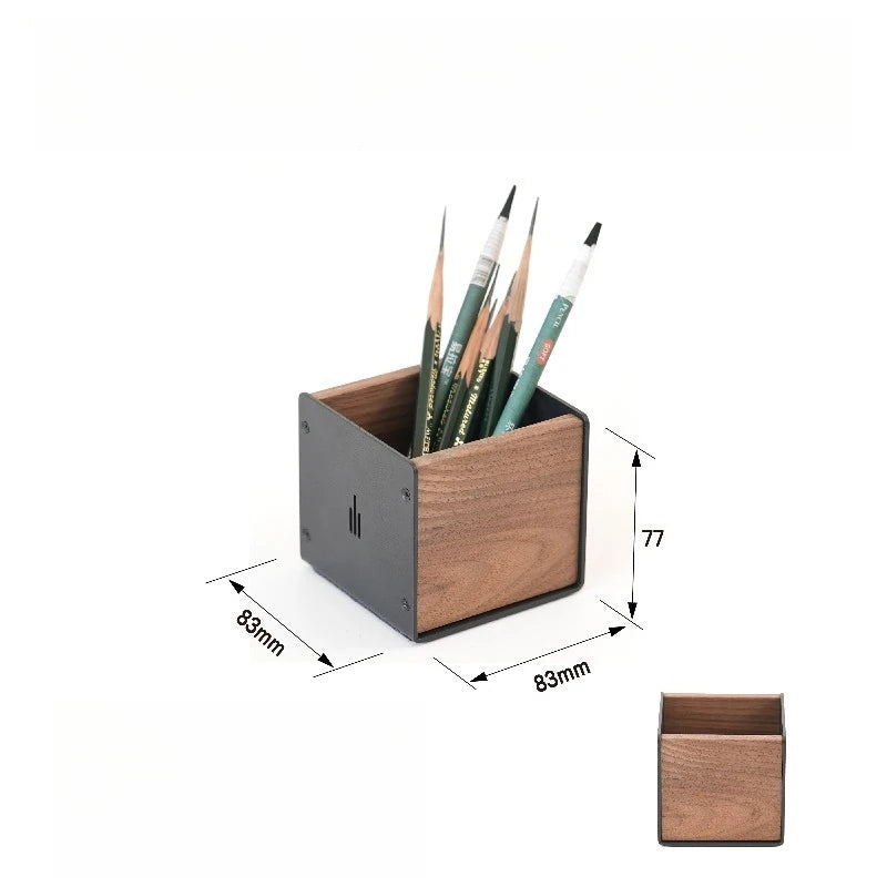 Solid wood pen and mobile phone holder