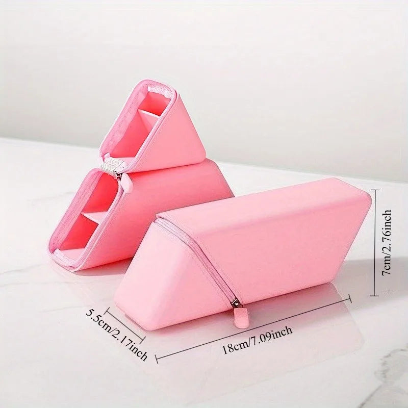 Foldable silicone pen holder
