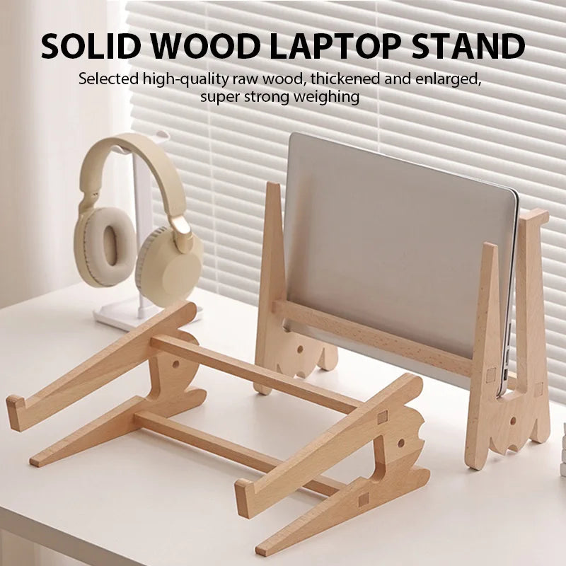 Solid wood laptop stand