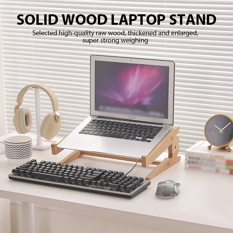 Solid wood laptop stand