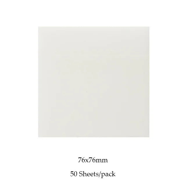 50 sheets of clear, waterproof sticky notepads