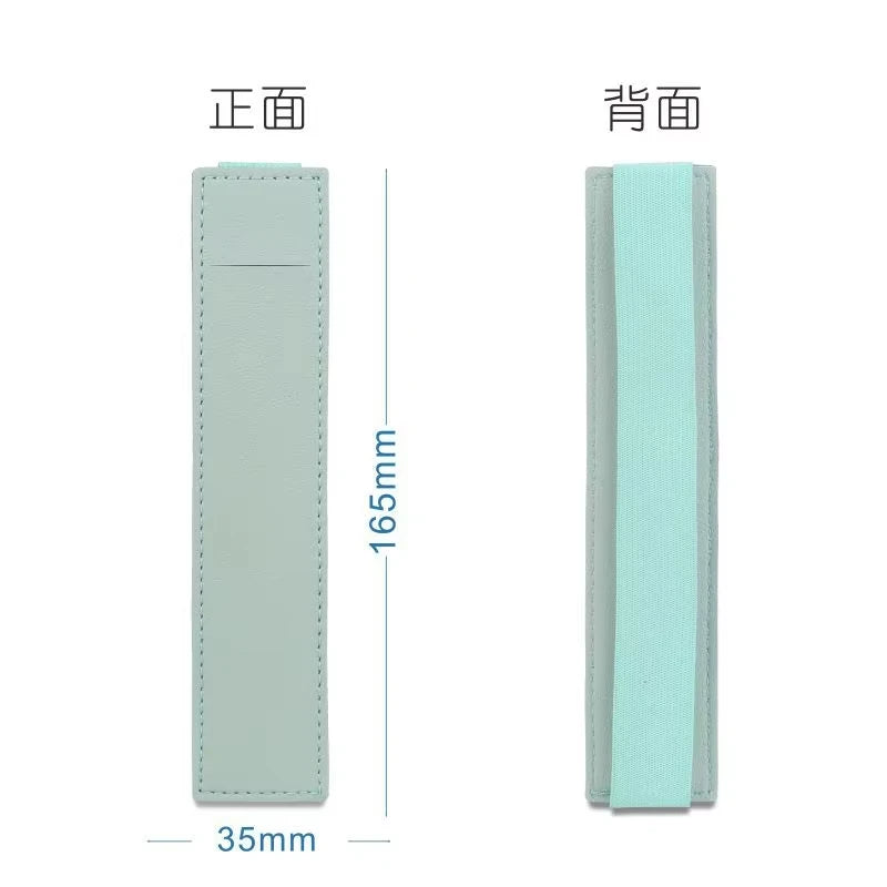 Adjustable leather pen holder with elastic band